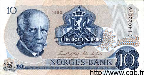 10 Kroner NORVÈGE  1983 P.36c SUP
