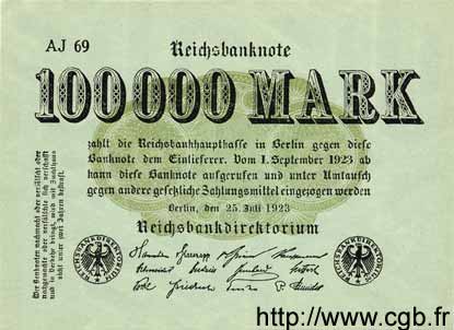 100000 Mark ALLEMAGNE  1923 P.091a pr.NEUF