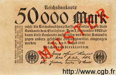 50000 Mark Spécimen ALLEMAGNE  1923 P.099s SPL