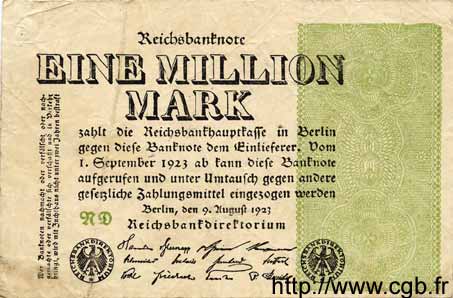1 Million Mark ALLEMAGNE  1923 P.102b TB