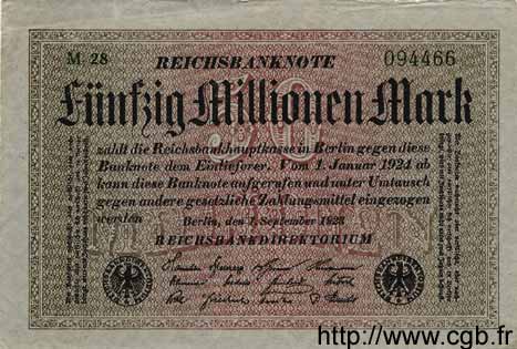 50 Millions Mark ALLEMAGNE  1923 P.109a TTB+ à SUP
