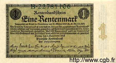 1 Rentenmark ALLEMAGNE  1923 P.161 SUP