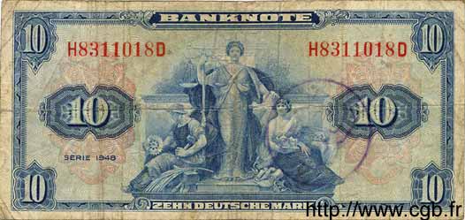 10 Deutsche Mark ALLEMAGNE FÉDÉRALE  1948 P.05b TB