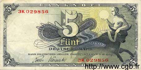 5 Deutsche Mark ALLEMAGNE FÉDÉRALE  1948 P.13e TTB