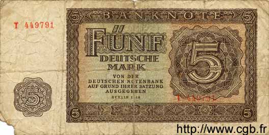5 Deutsche Mark ALLEMAGNE RÉPUBLIQUE DÉMOCRATIQUE  1948 P.11a AB