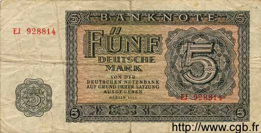 5 Deutsche Mark ALLEMAGNE DE L EST  1955 P.17 B