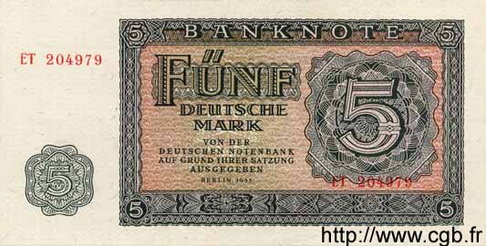 5 Deutsche Mark ALLEMAGNE DE L EST  1955 P.17 NEUF