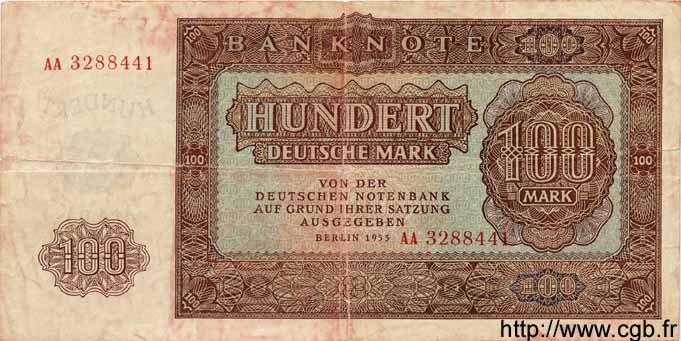 100 Deutsche Mark ALLEMAGNE DE L EST  1955 P.21a TB