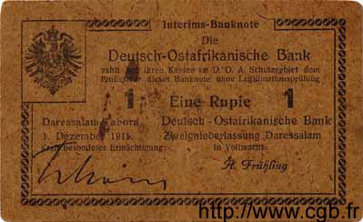 1 Rupie AFRIQUE DE L EST occ. ALLEMANDE  1915 P.16b TTB