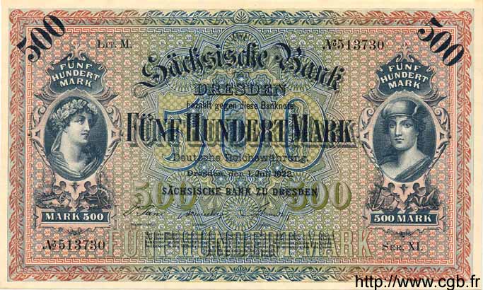 500 Mark ALLEMAGNE Dresden 1922 PS.0954b NEUF