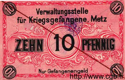 10, 20 et 50 Pfennig ALLEMAGNE Metz 1917 K.91 pr.NEUF