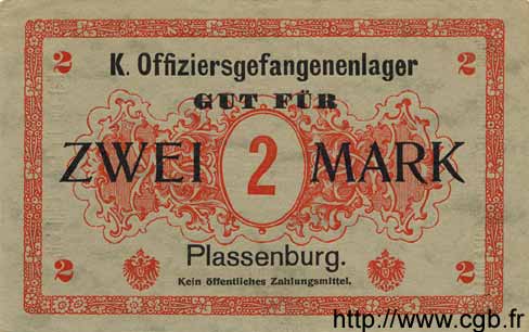 2 Mark ALLEMAGNE Plassenburg 1917 K.108 SUP