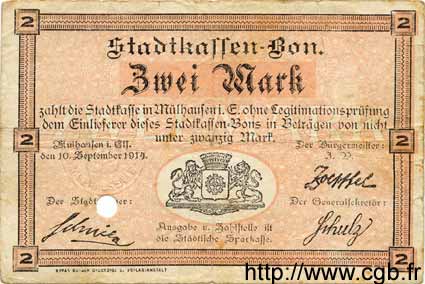 2 Mark ALLEMAGNE Mulhouse 1914 K.247a TB