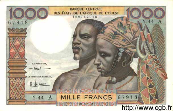 1000 Francs ÉTATS DE L AFRIQUE DE L OUEST  1961 P.103Ac pr.NEUF