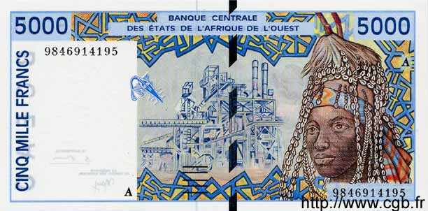 5000 Francs ÉTATS DE L AFRIQUE DE L OUEST  1998 P.113Ah NEUF
