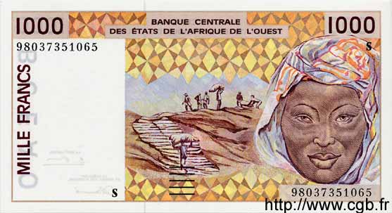 1000 Francs ÉTATS DE L AFRIQUE DE L OUEST  1998 P.911Sb NEUF