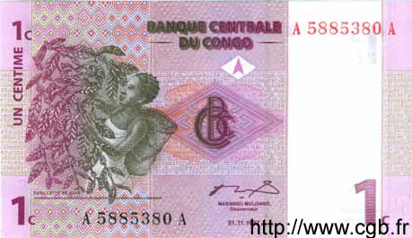 1 Centime RÉPUBLIQUE DÉMOCRATIQUE DU CONGO  1997 P.080 NEUF