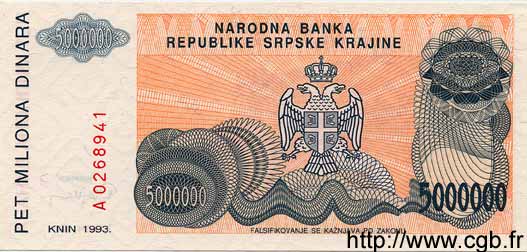 5000000 Dinara CROATIE  1993 P.R24 NEUF