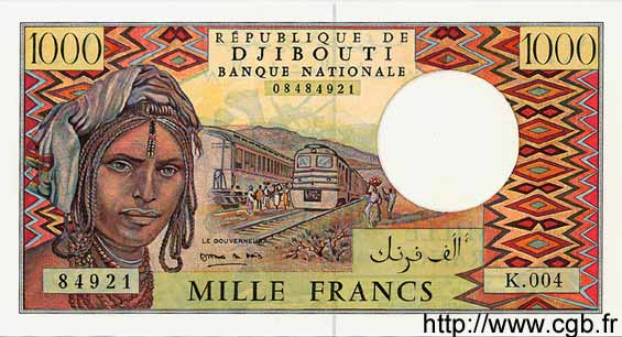 1000 Francs DJIBOUTI  1991 P.37d NEUF