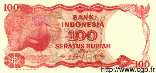 100 Rupiah INDONÉSIE  1984 P.122a NEUF