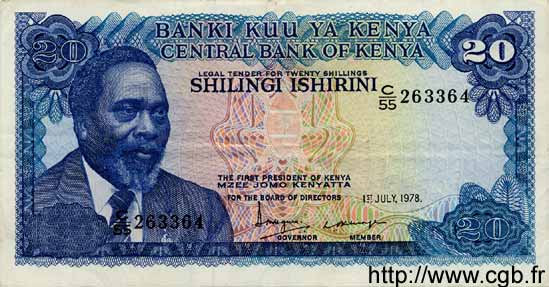 20 Shillings KENYA  1978 P.17 SUP