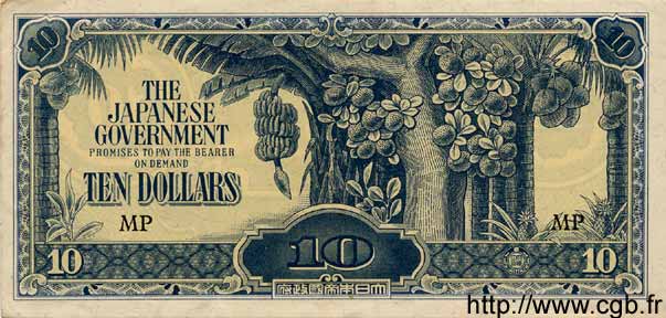 10 Dollars MALAYA  1942 P.M07c SUP