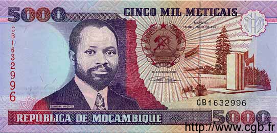 5000 Meticais MOZAMBIQUE  1991 P.136 NEUF
