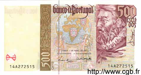 500 Escudos PORTUGAL 1997 P.187a NEUF