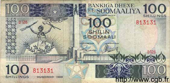 100 Shilin SOMALIE RÉPUBLIQUE DÉMOCRATIQUE  1988 P.35c TTB