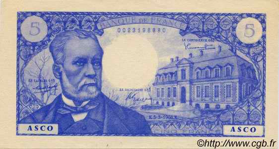 5 Francs PASTEUR FRANCE régionalisme et divers 1966 pr.NEUF