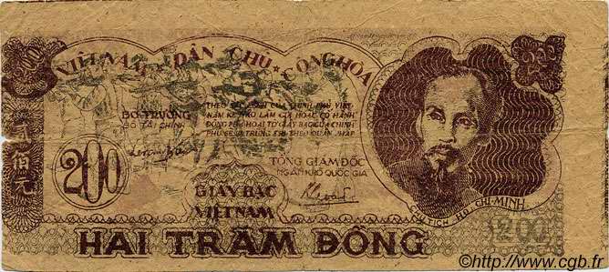 200 Dong VIET NAM   1950 P.034a pr.TB