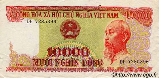 10000 Dong VIET NAM   1990 P.109a TTB+
