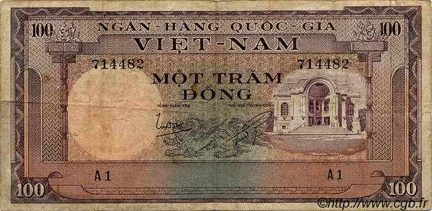 100 Dong VIET NAM SUD  1966 P.18a TB