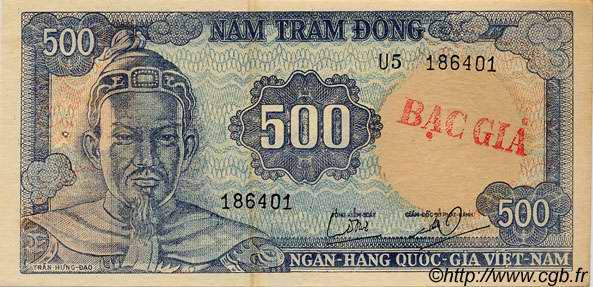 500 Dong Faux VIET NAM SUD  1966 P.23x pr.SUP