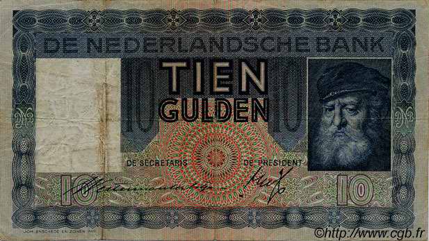 10 Gulden PAYS-BAS  1933 P.049 TB