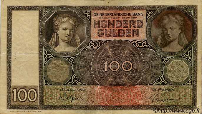 100 Gulden PAYS-BAS  1931 P.051a TTB