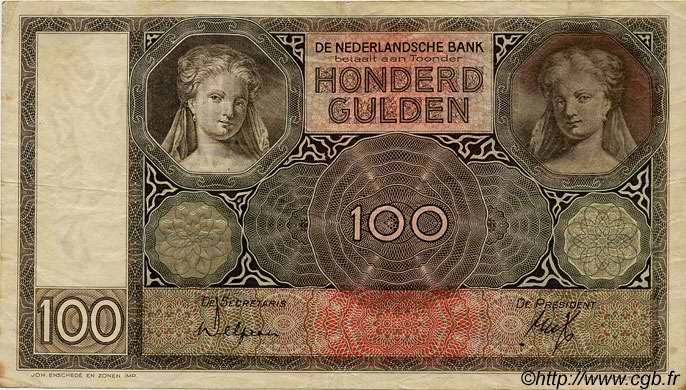 100 Gulden PAYS-BAS  1932 P.051a TTB