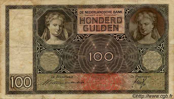 100 Gulden PAYS-BAS  1935 P.051a TB