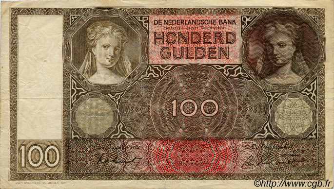 100 Gulden PAYS-BAS  1944 P.051c TTB