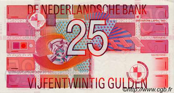 25 Gulden PAYS-BAS  1989 P.100 NEUF