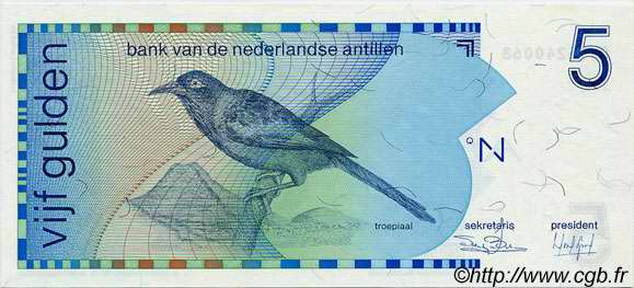 5 Gulden ANTILLES NÉERLANDAISES  1986 P.22a NEUF
