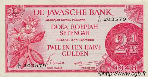 2,5 Gulden INDES NEERLANDAISES 1948 P.099 pr.SPL