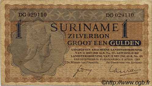 1 Gulden SURINAM  1960 P.108b TB+