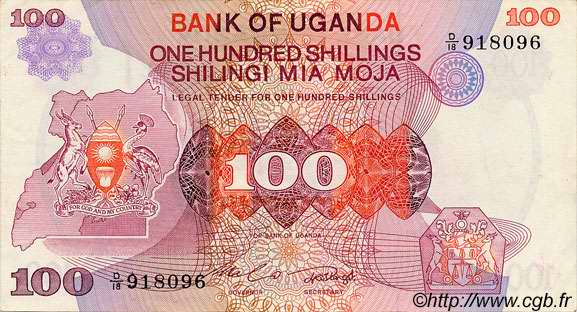 100 Shillings OUGANDA  1982 P.19a NEUF