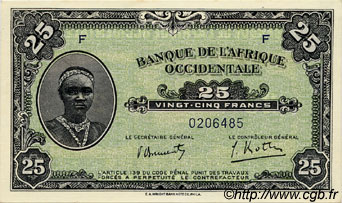 25 Francs AFRIQUE OCCIDENTALE FRANÇAISE (1895-1958)  1942 P.30a pr.NEUF