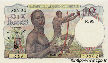 10 Francs AFRIQUE OCCIDENTALE FRANÇAISE (1895-1958)  1953 P.37 SPL