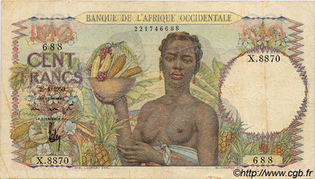 100 Francs AFRIQUE OCCIDENTALE FRANÇAISE (1895-1958)  1950 P.40 TB