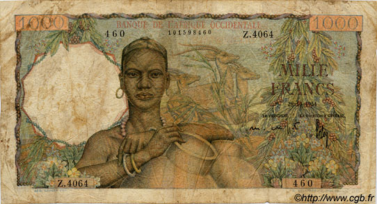 1000 Francs AFRIQUE OCCIDENTALE FRANÇAISE (1895-1958)  1954 P.42 B