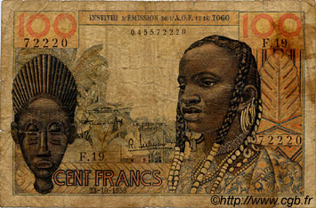 100 Francs AFRIQUE OCCIDENTALE FRANÇAISE (1895-1958)  1956 P.46 B