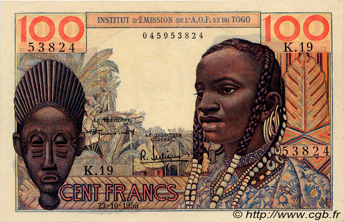 100 Francs AFRIQUE OCCIDENTALE FRANÇAISE (1895-1958)  1956 P.46 SUP+